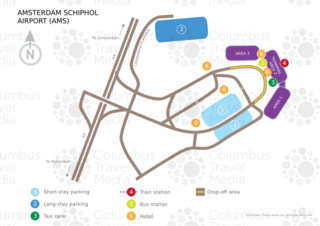 Map of Amsterdam airport transportation & terminal