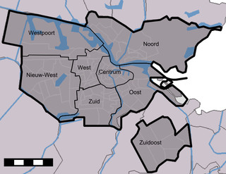 Map of Amsterdam boroughs, districts & areas